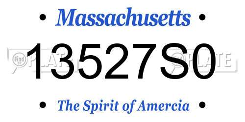 13527S0 Massachusetts License Plate