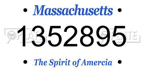 1352895 Massachusetts License Plate
