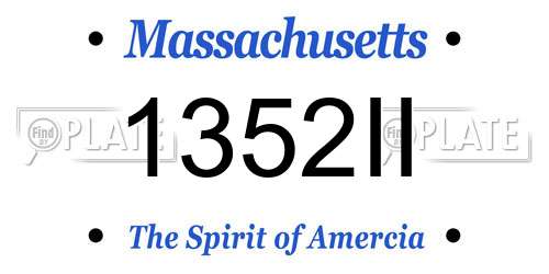 1352II Massachusetts License Plate