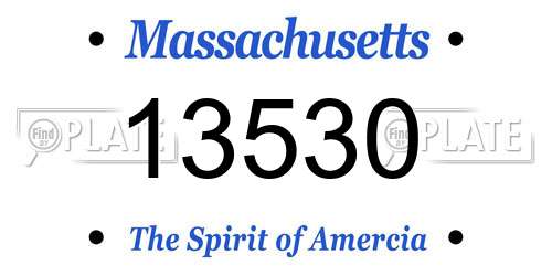 13530 Massachusetts License Plate