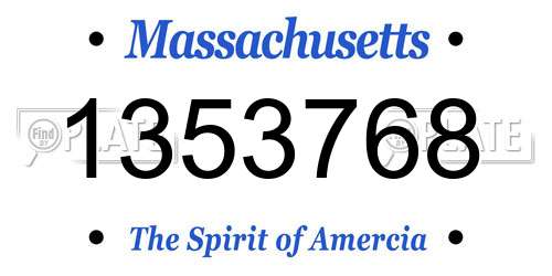 1353768 Massachusetts License Plate