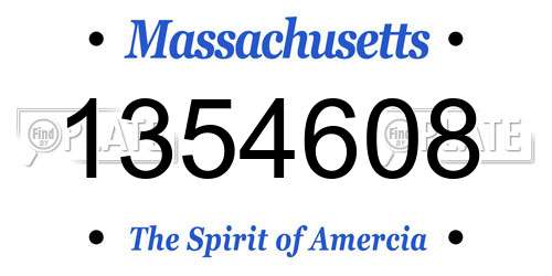 1354608 Massachusetts License Plate
