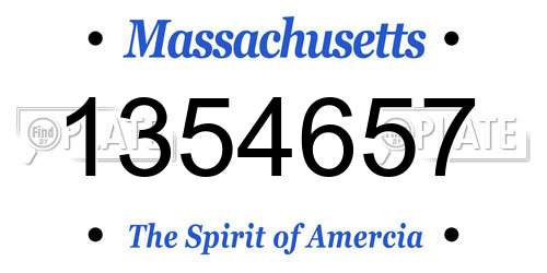 1354657 Massachusetts License Plate