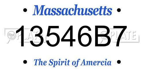 13546B7 Massachusetts License Plate