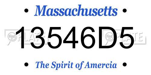13546D5 Massachusetts License Plate