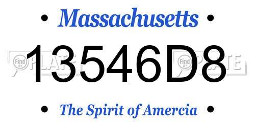 13546D8 Massachusetts License Plate