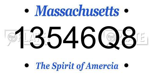 13546Q8 Massachusetts License Plate