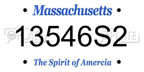 13546S2 Massachusetts License Plate