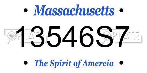 13546S7 Massachusetts License Plate