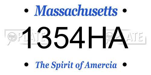 1354HA Massachusetts License Plate
