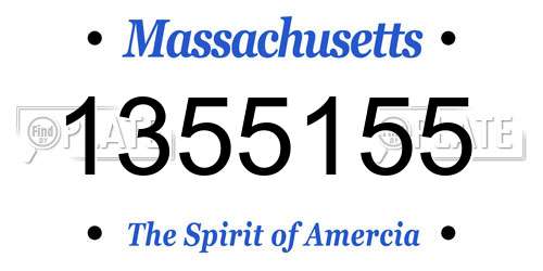 1355155 Massachusetts License Plate
