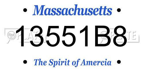 13551B8 Massachusetts License Plate