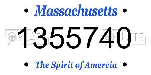 1355740 Massachusetts License Plate