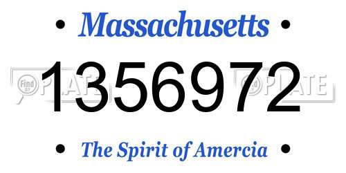 1356972 Massachusetts License Plate