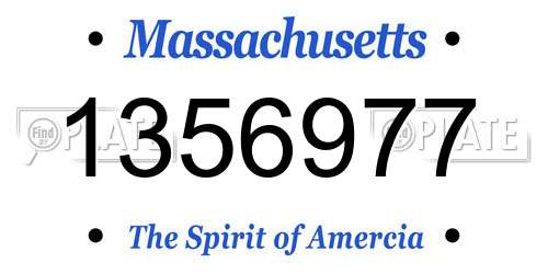 1356977 Massachusetts License Plate
