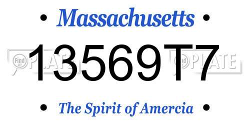 13569T7 Massachusetts License Plate
