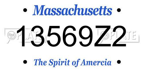 13569Z2 Massachusetts License Plate