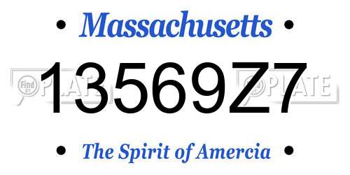 13569Z7 Massachusetts License Plate