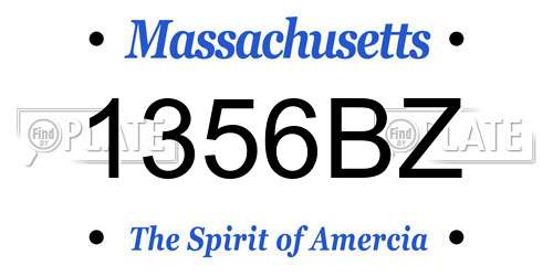 1356BZ Massachusetts License Plate