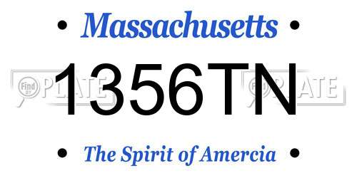 1356TN Massachusetts License Plate
