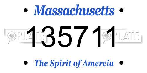 135711 Massachusetts License Plate