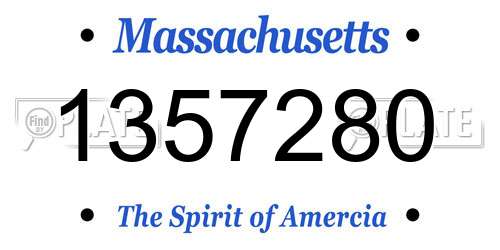 1357280 Massachusetts License Plate