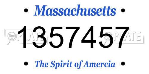 1357457 Massachusetts License Plate