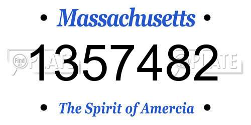 1357482 Massachusetts License Plate