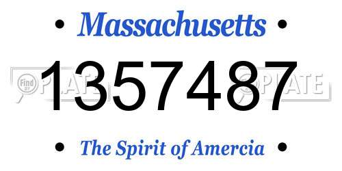 1357487 Massachusetts License Plate