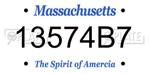 13574B7 Massachusetts License Plate