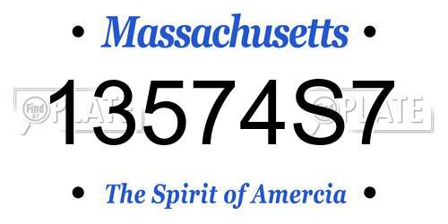 13574S7 Massachusetts License Plate