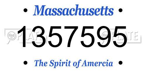 1357595 Massachusetts License Plate
