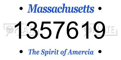 1357619 Massachusetts License Plate