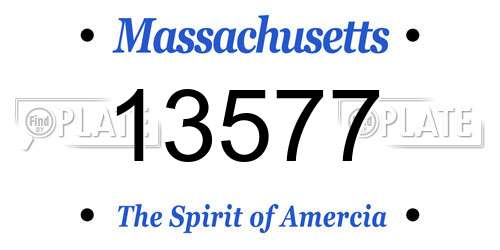 13577 Massachusetts License Plate