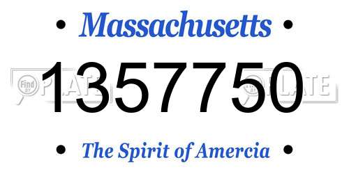1357750 Massachusetts License Plate
