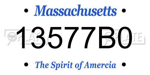 13577B0 Massachusetts License Plate