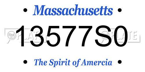 13577S0 Massachusetts License Plate