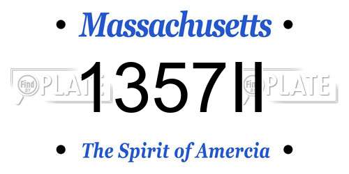1357II Massachusetts License Plate