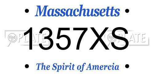1357XS Massachusetts License Plate