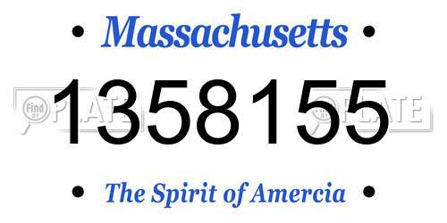 1358155 Massachusetts License Plate