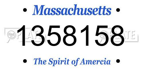 1358158 Massachusetts License Plate