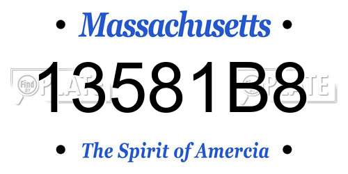 13581B8 Massachusetts License Plate