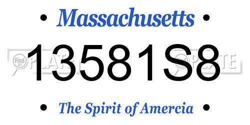 13581S8 Massachusetts License Plate