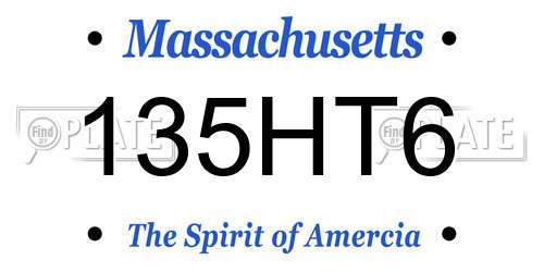 135HT6 Massachusetts License Plate