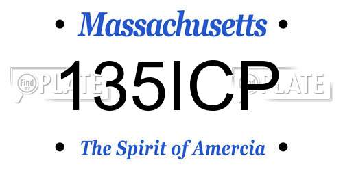 135ICP Massachusetts License Plate
