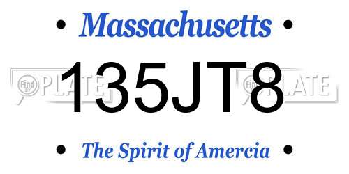 135JT8 Massachusetts License Plate