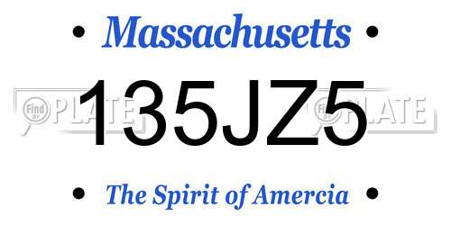 135JZ5 Massachusetts License Plate