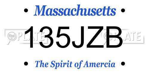135JZB Massachusetts License Plate
