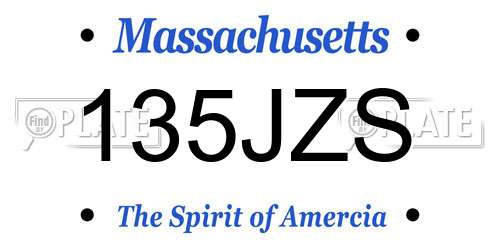 135JZS Massachusetts License Plate