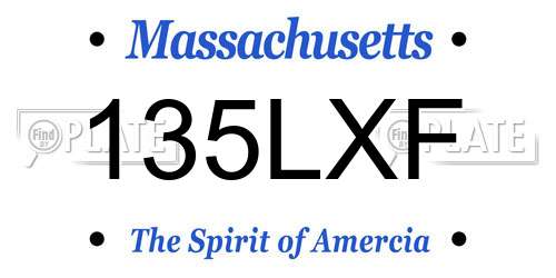 135LXF Massachusetts License Plate